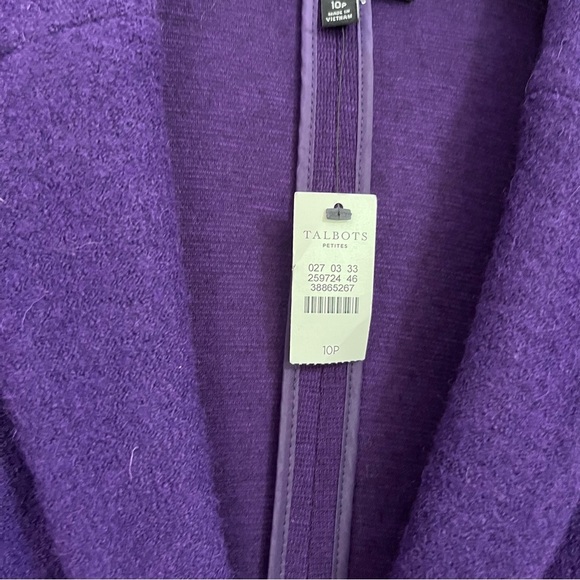 Talbots Plum Purple Wool Blend Blazer Size 10P NWT - Picture 3 of 10